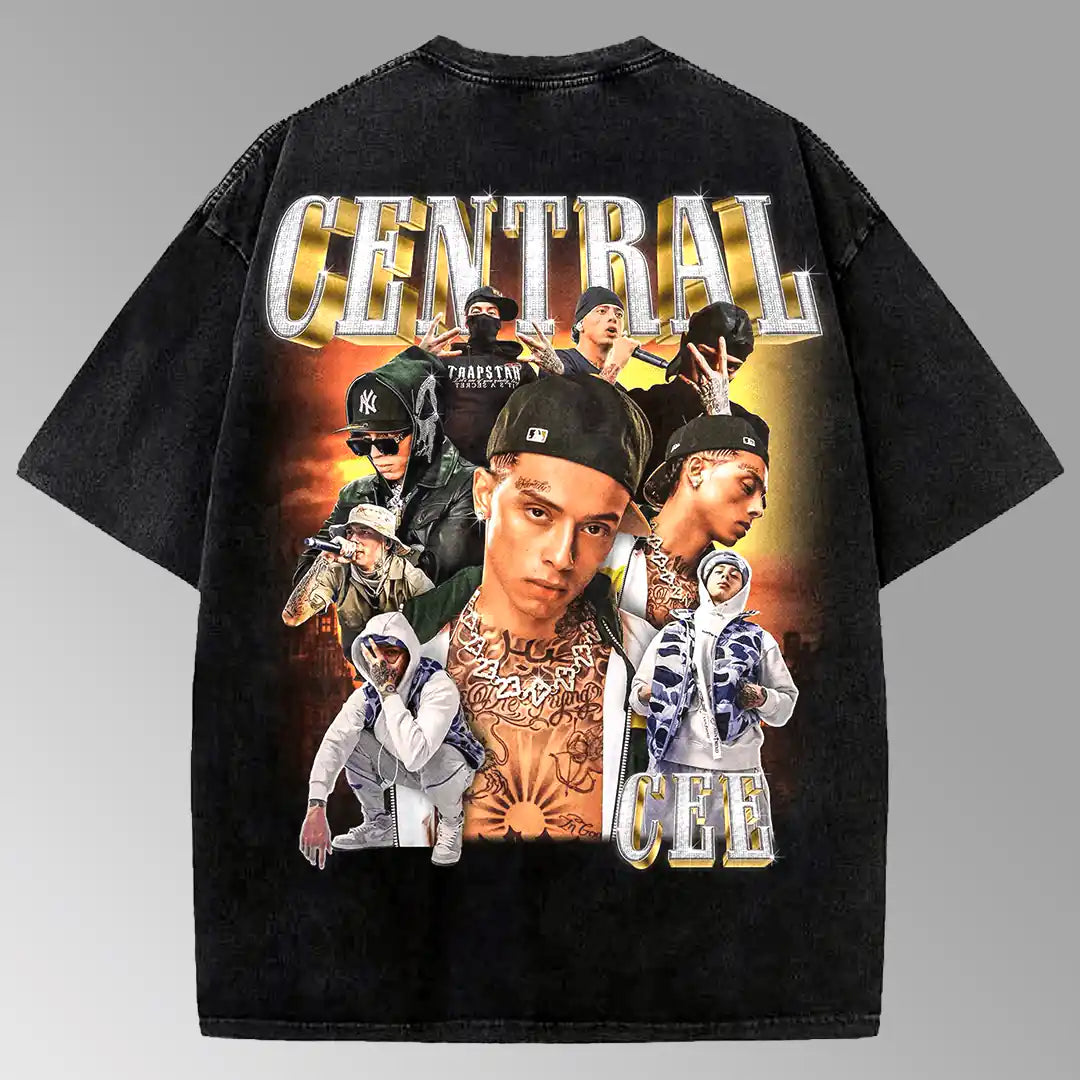 Central Cee / Acid Wash Oversized Tee - Faultline Apparel