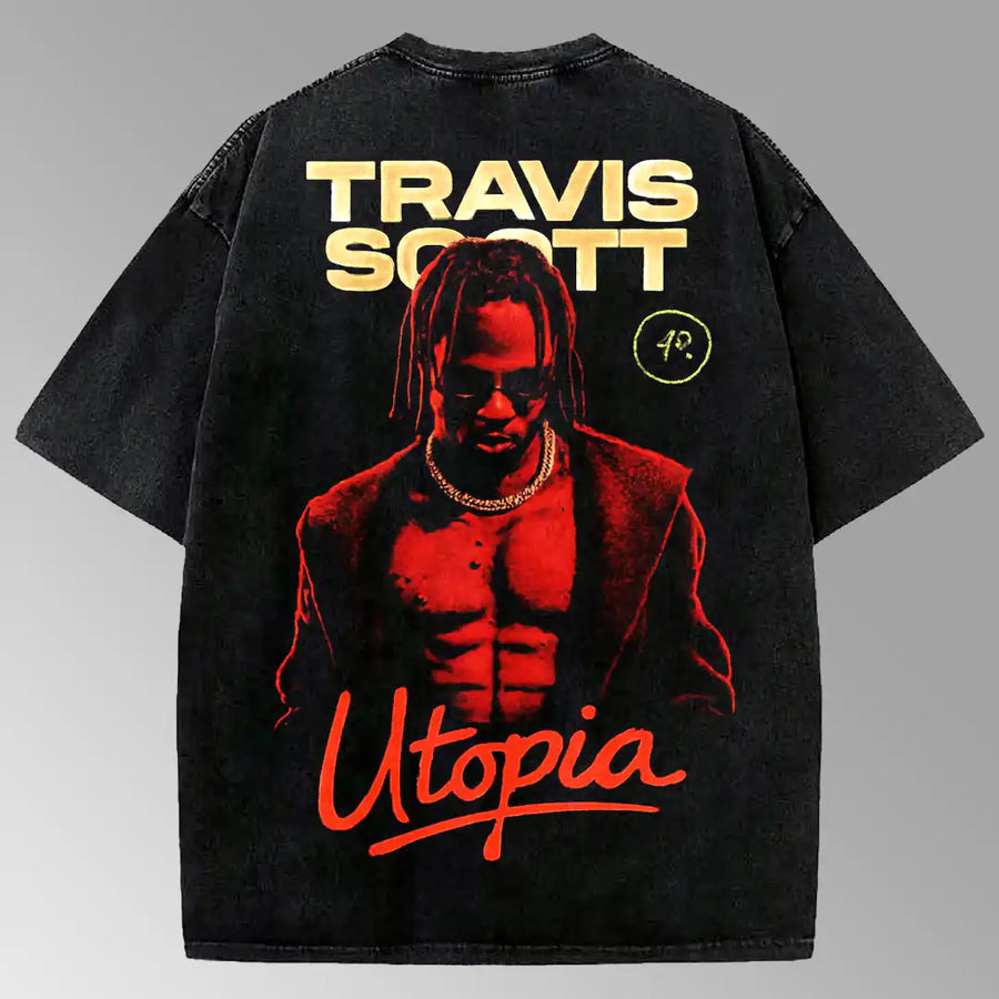 Utopia / Acid Wash Oversized Tee - Faultline Apparel
